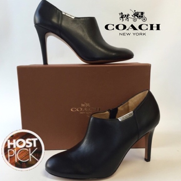 Coach Shoes - COACH Black Leather Senega Ankle Bootie Sz 7
